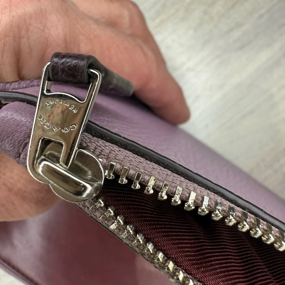 RARE Rexy, Skull, Bear Claw Coach Lilac Colorblock Leather Wristlet C1883-31262